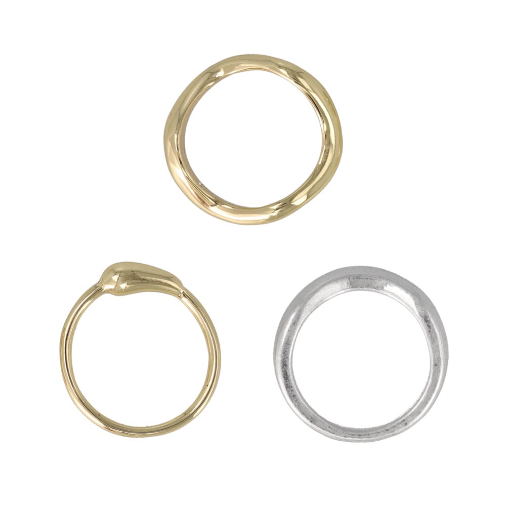 Mixed Metal Finish Ring Set