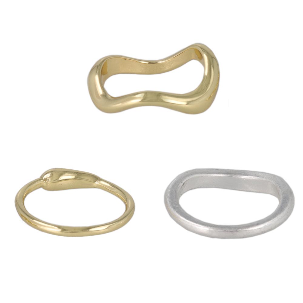 Mixed Metal Finish Ring Set