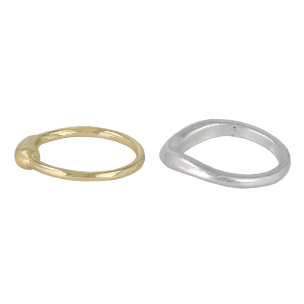 Mixed Metal Finish Ring Set