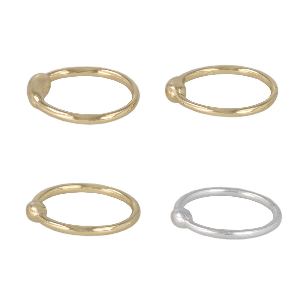 Mixed Metal Finish Ring Set
