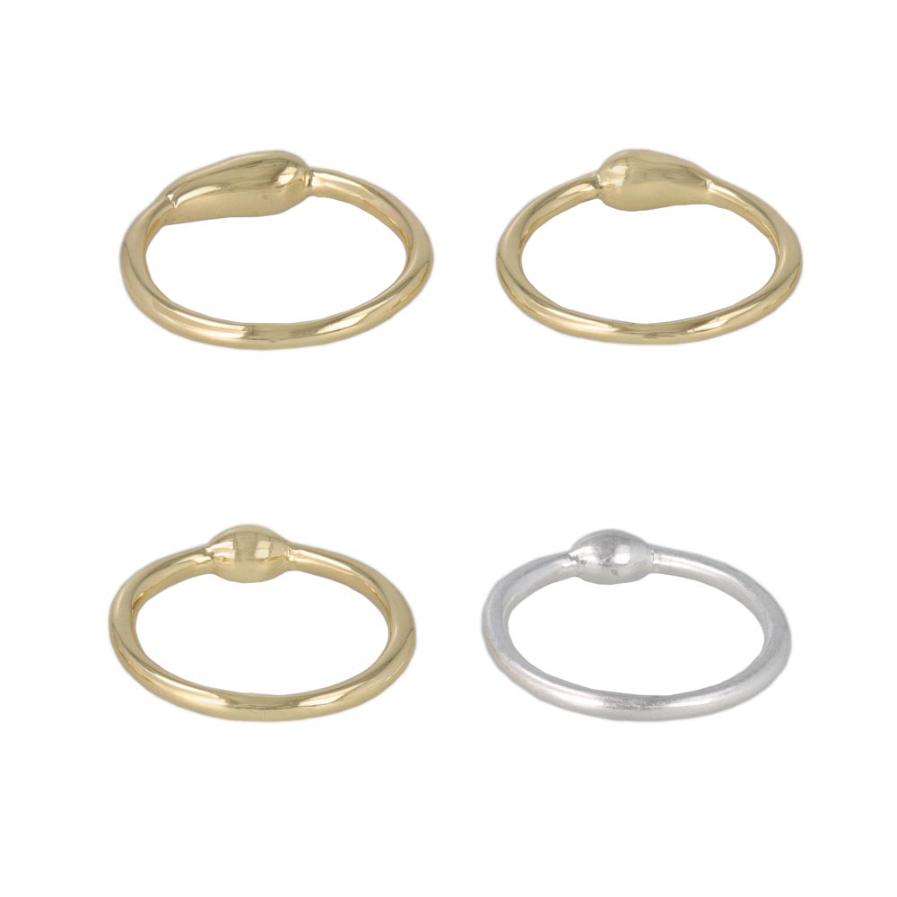 Mixed Metal Finish Ring Set