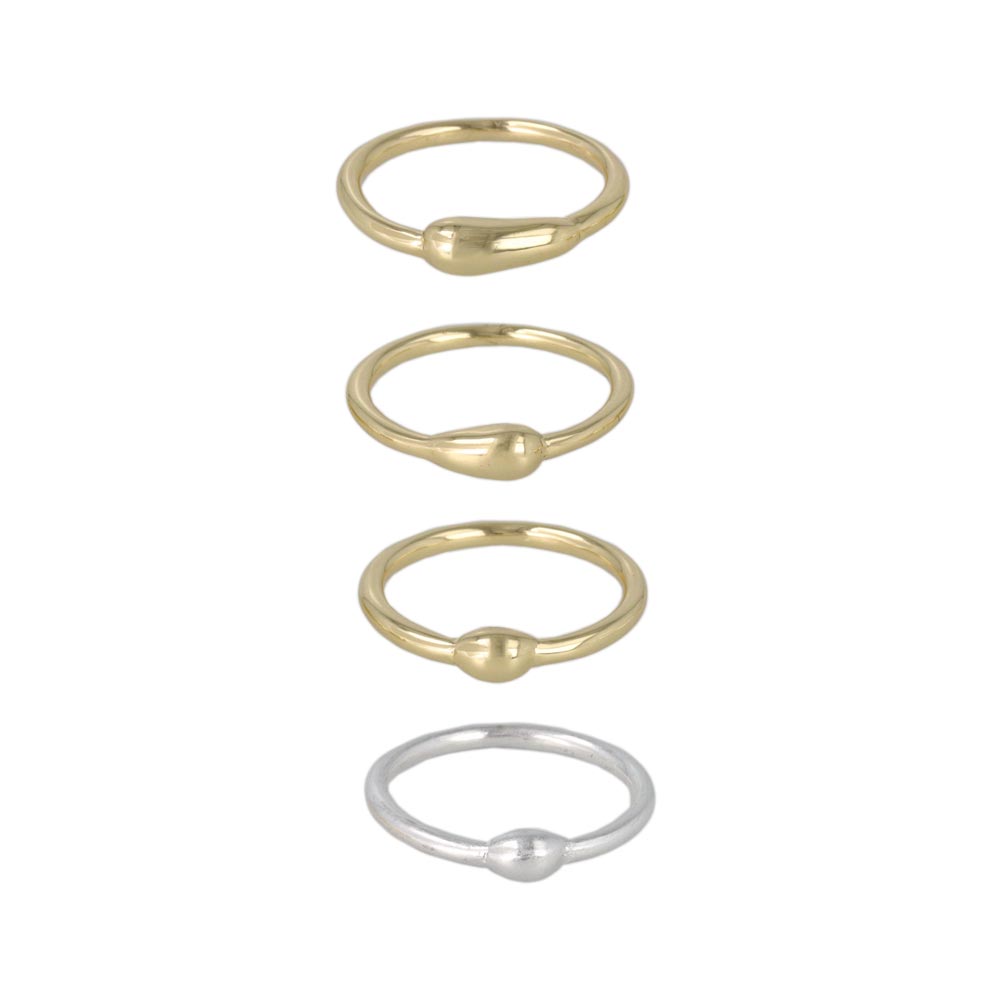 Mixed Metal Finish Ring Set