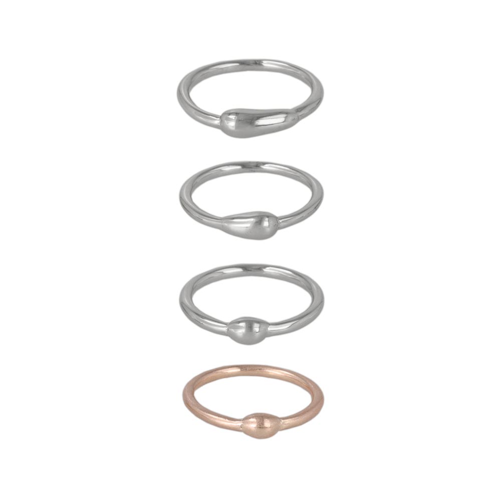 Mixed Metal Finish Ring Set