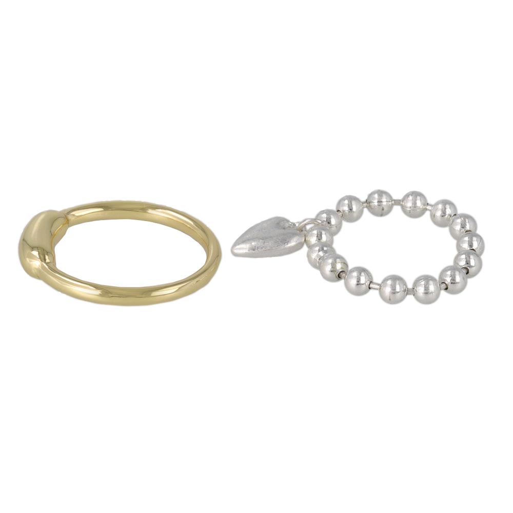 Mixed Metal Finish Ring Set