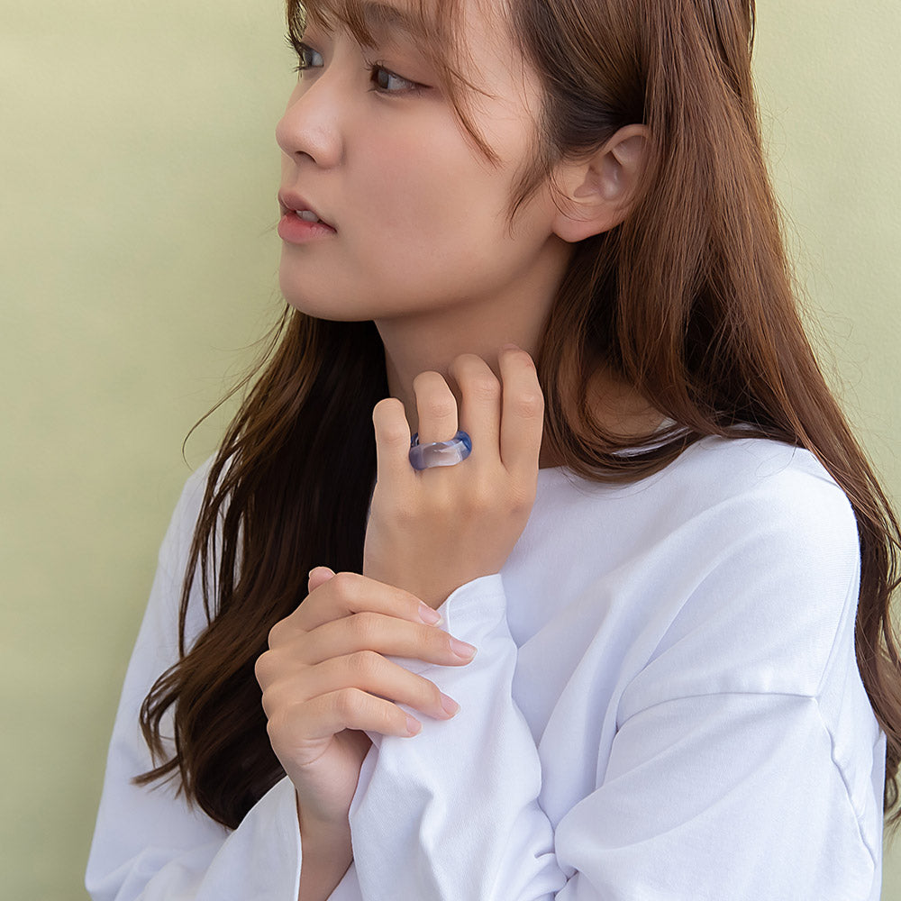 Molten Clear Wave Ring