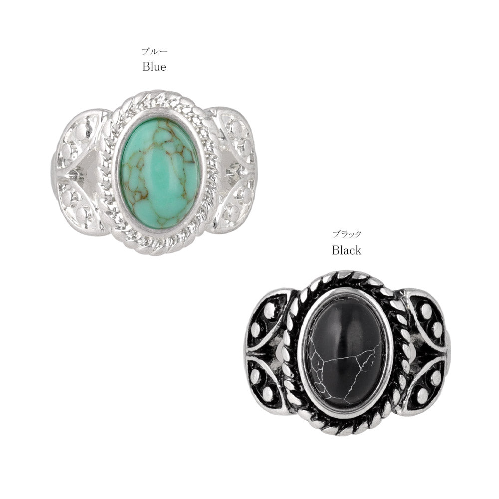 Oval Turquoise Concho Ring