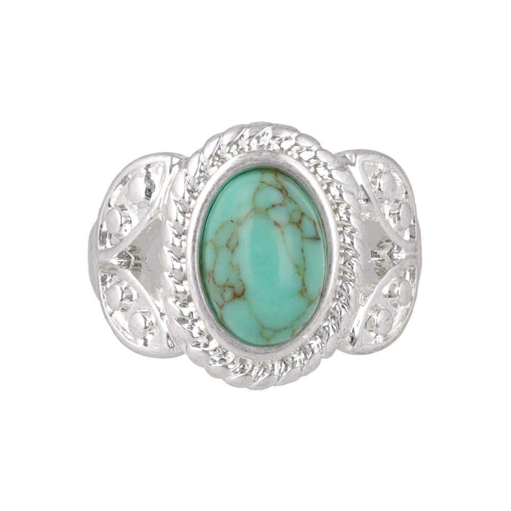 Oval Turquoise Concho Ring