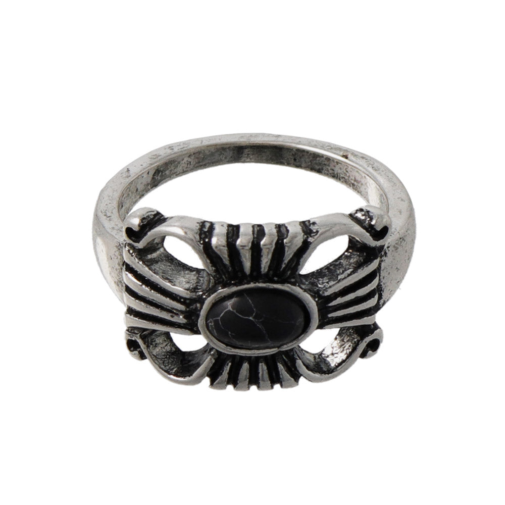 Rectangular Turquoise Cross Ring