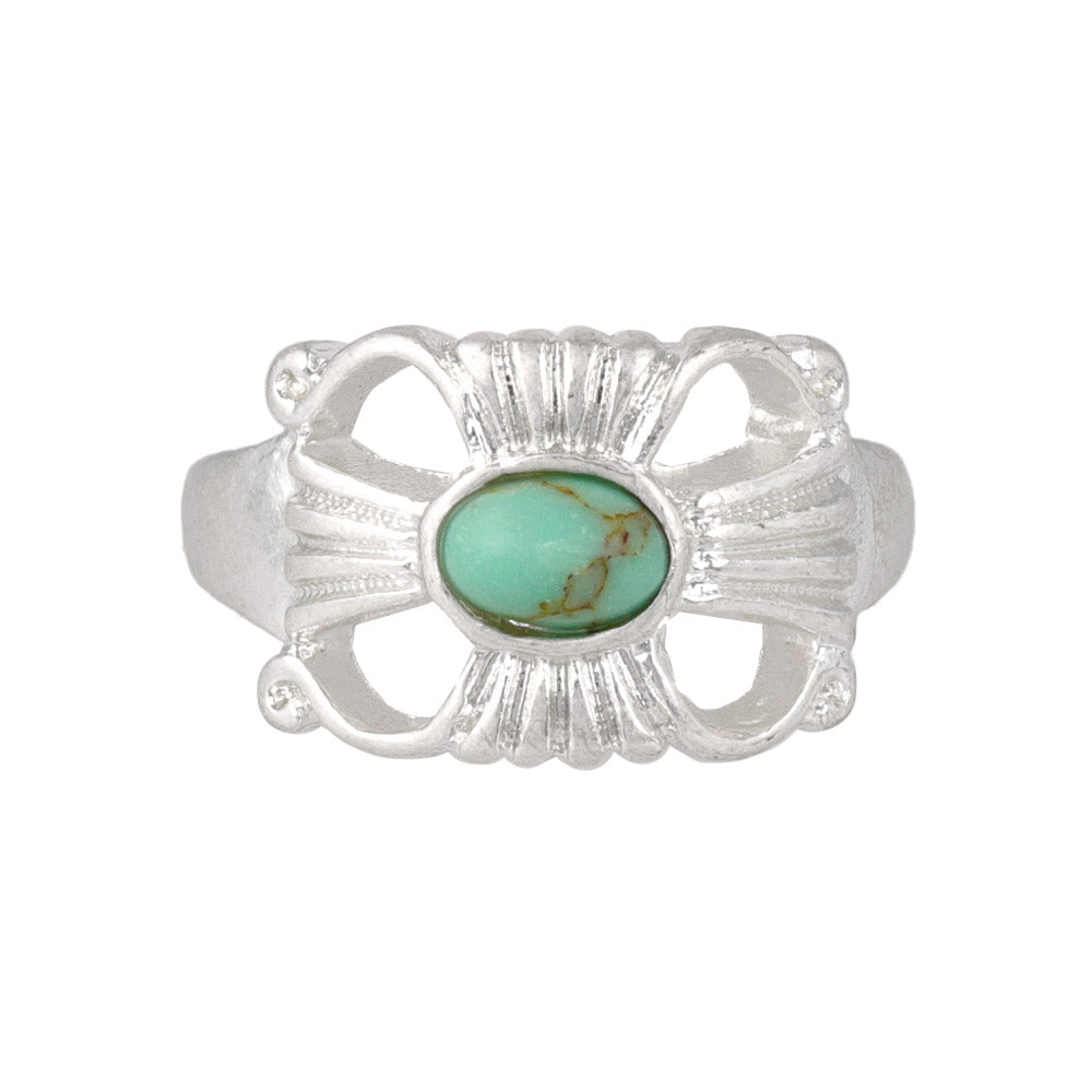Rectangular Turquoise Cross Ring