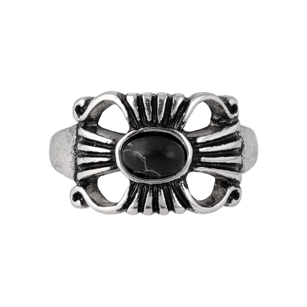 Rectangular Turquoise Cross Ring