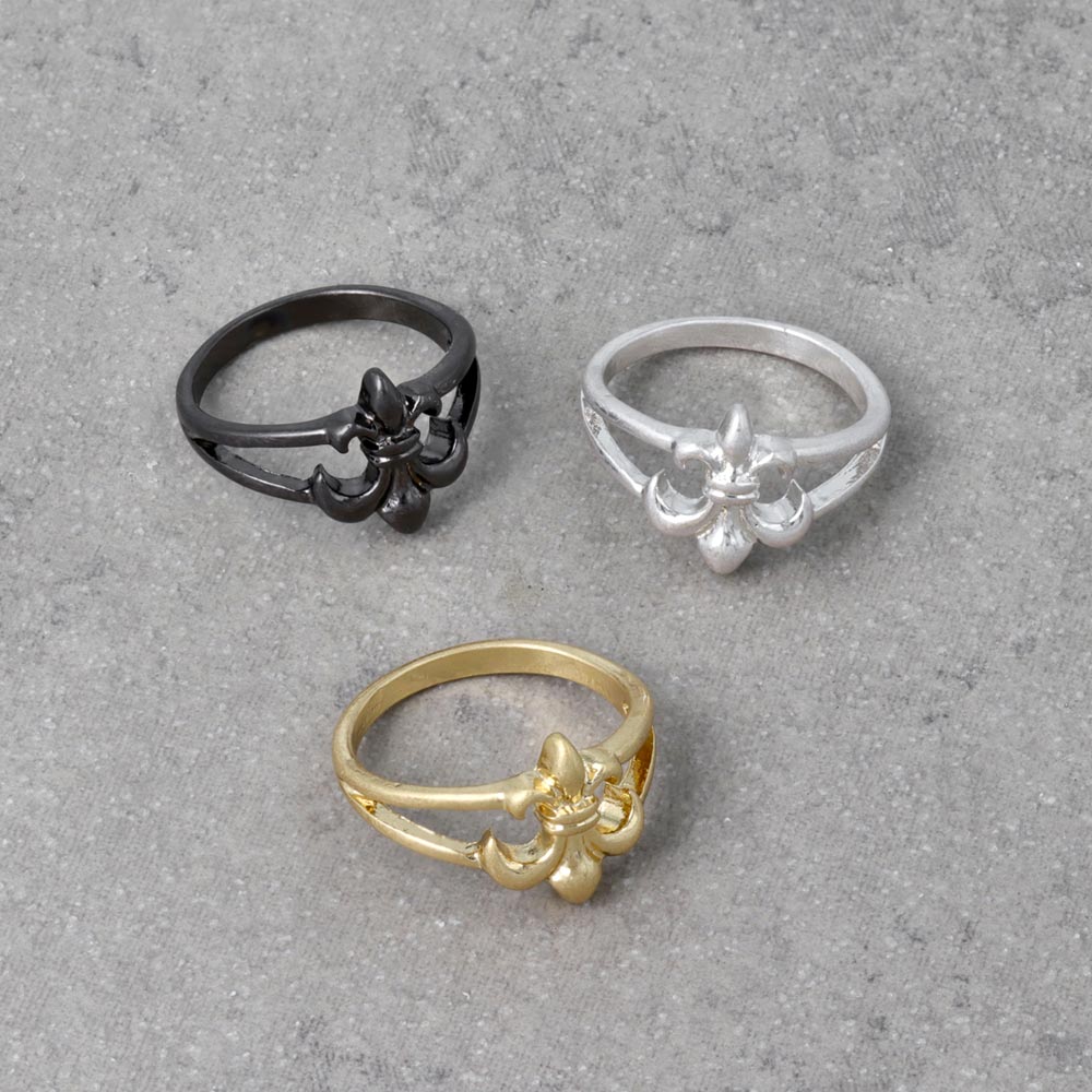 Awesome Heraldic Lily Double Ring - osewaya