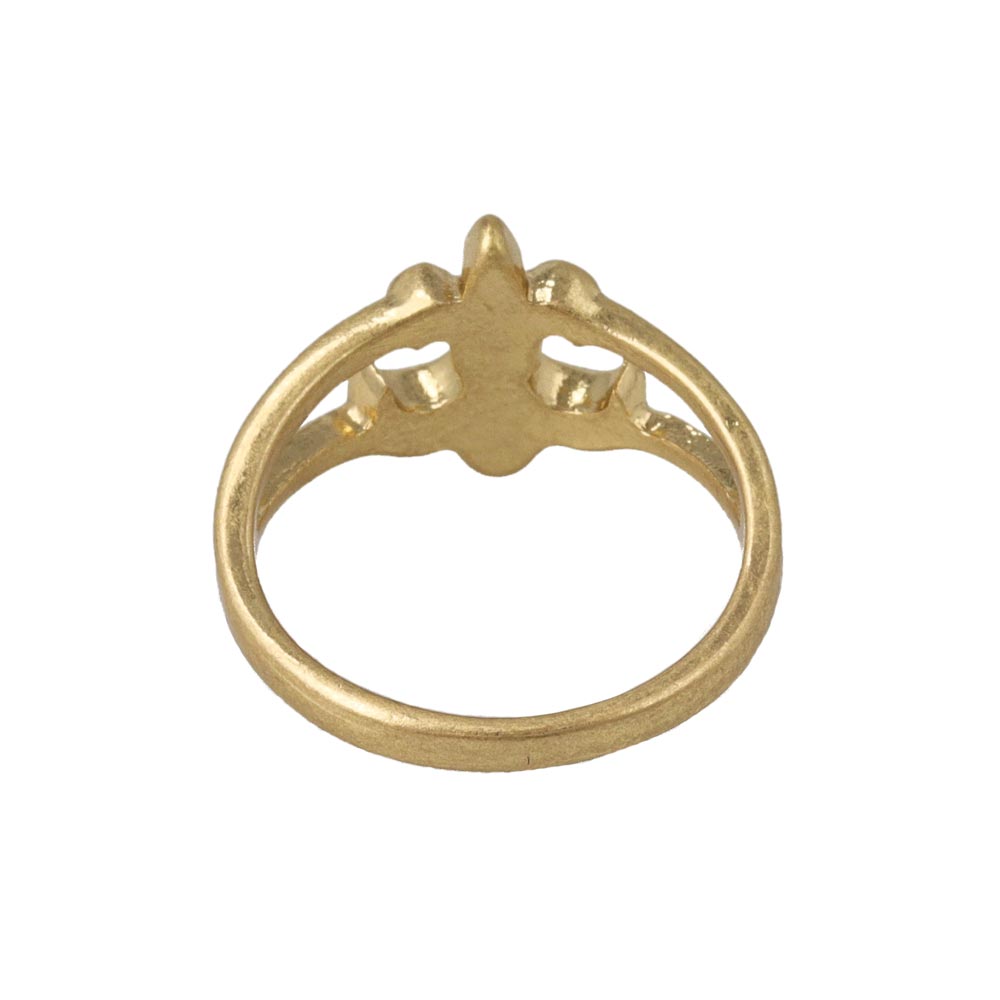 Awesome Heraldic Lily Double Ring