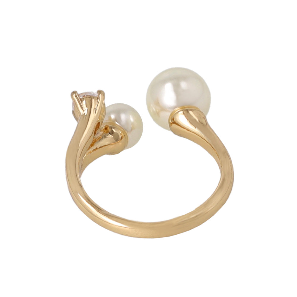 Double Pearl Open Ring