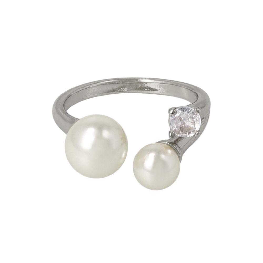 Double Pearl Open Ring