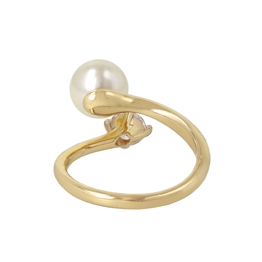 Pearl and Stone Wrap Ring