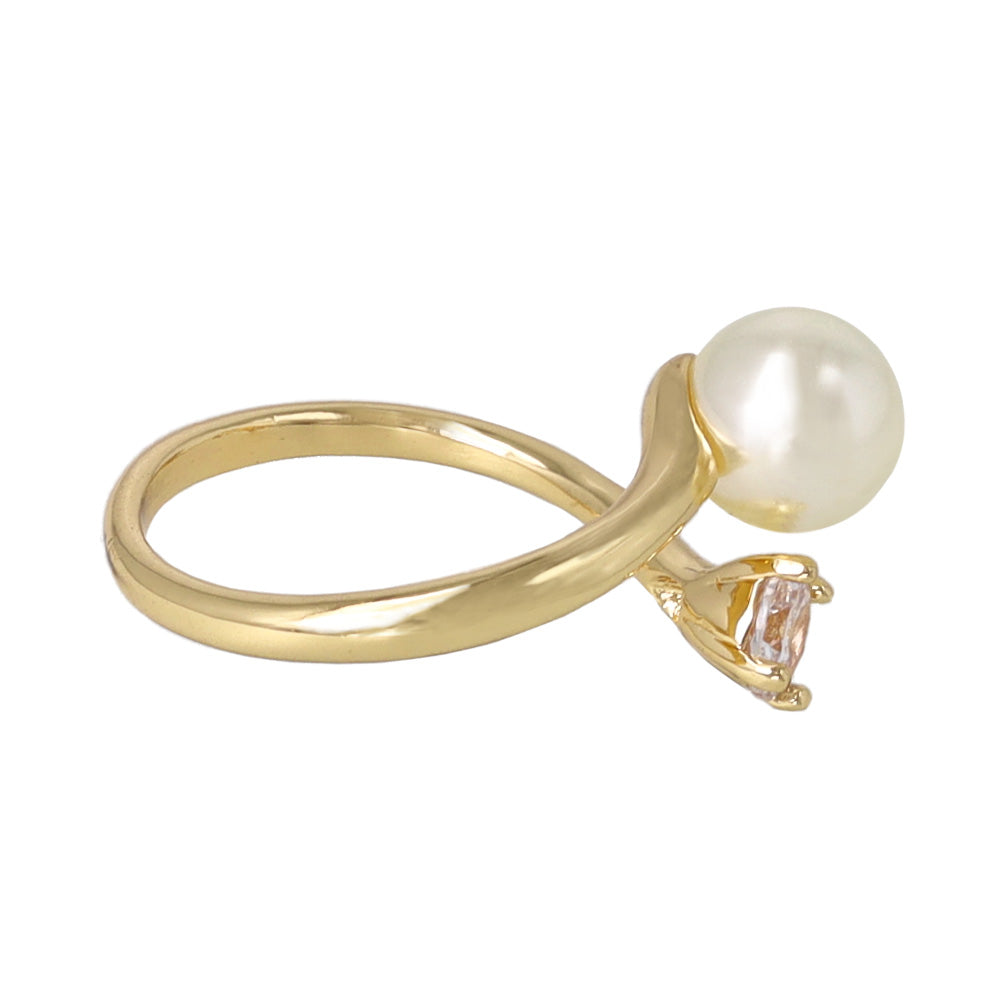 Pearl and Stone Wrap Ring