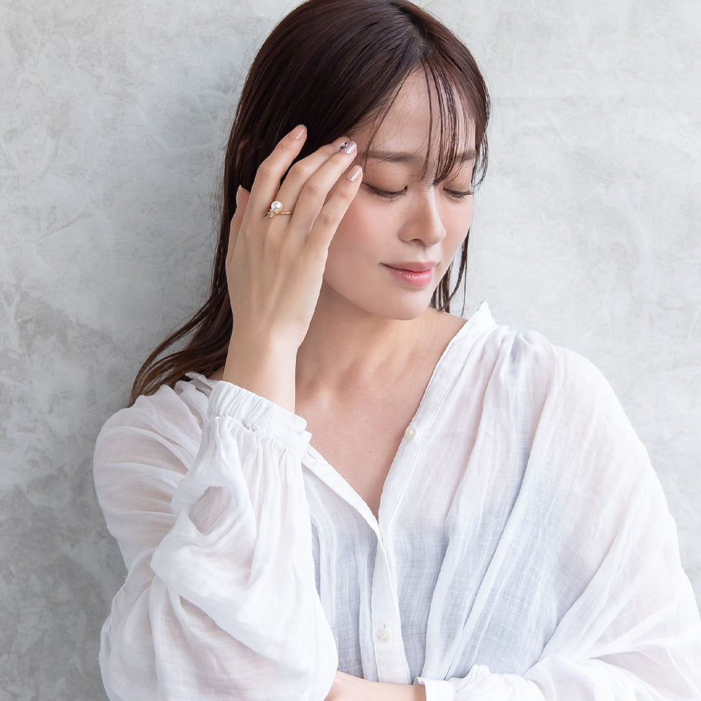 Pearl and Stone Wrap Ring