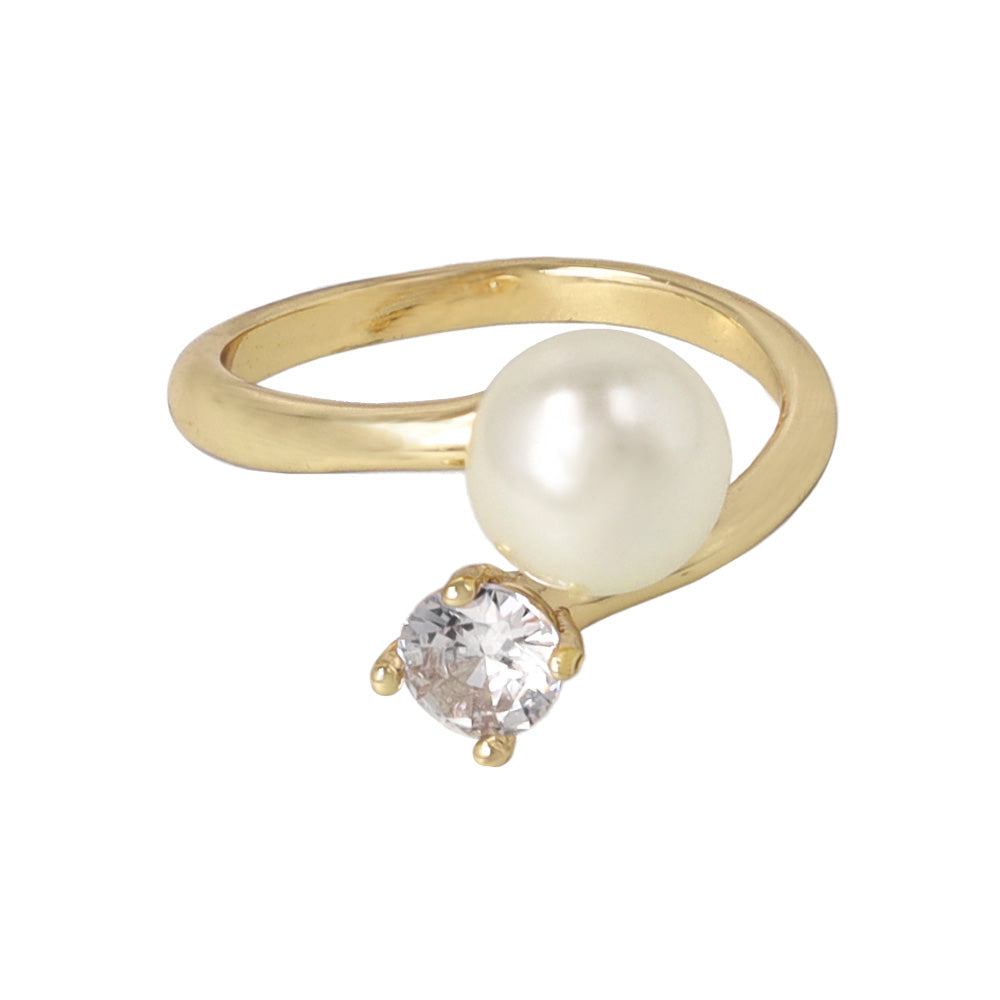 Pearl and Stone Wrap Ring