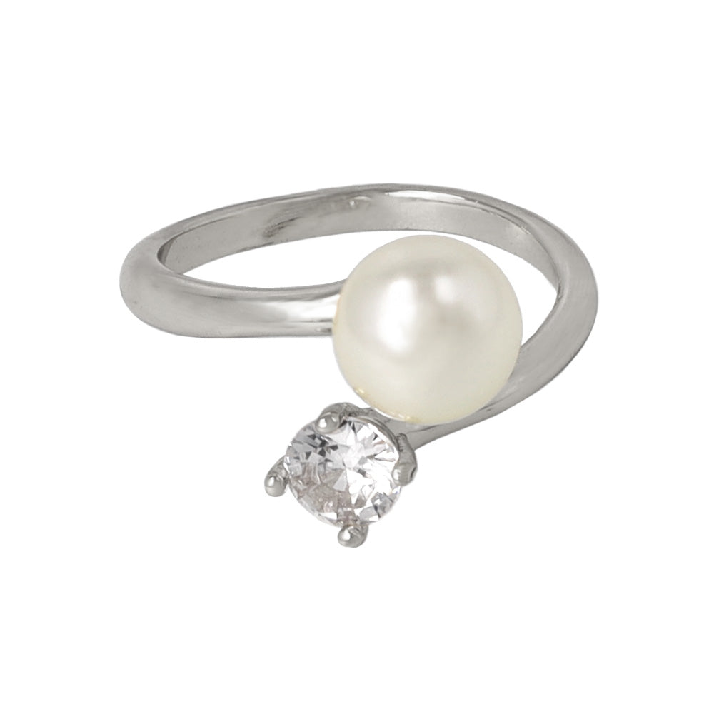 Pearl and Stone Wrap Ring