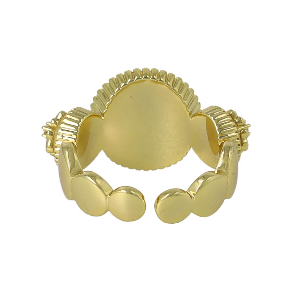 Cross Button Statement Ring