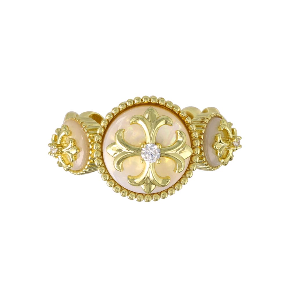Cross Button Statement Ring