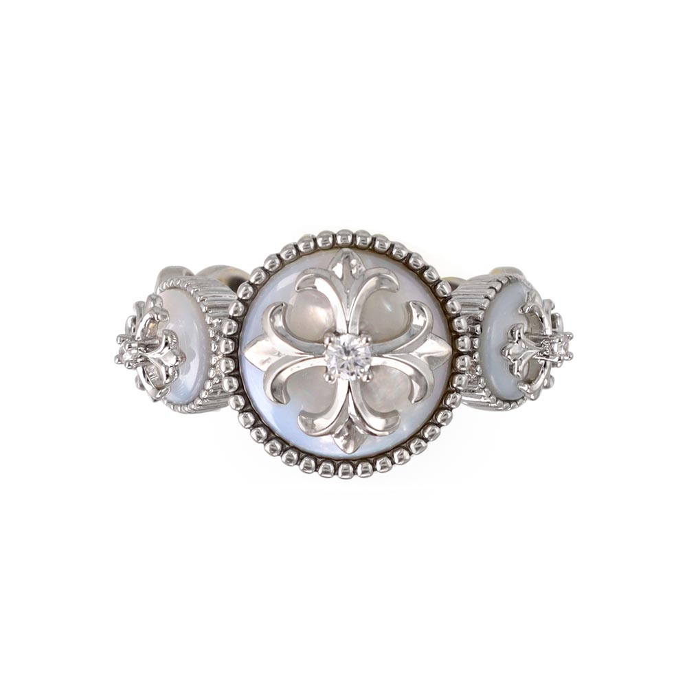 Cross Button Statement Ring