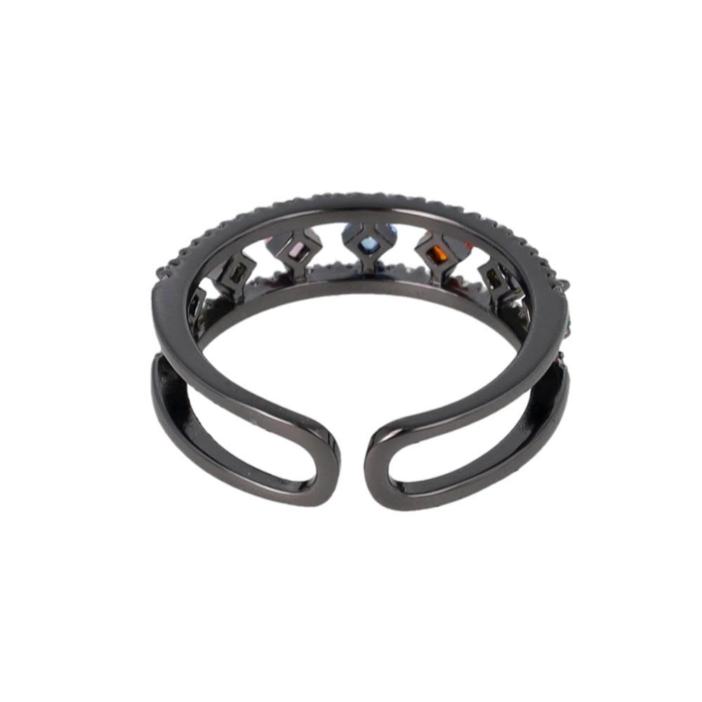 Multi Stone Double Row Ring