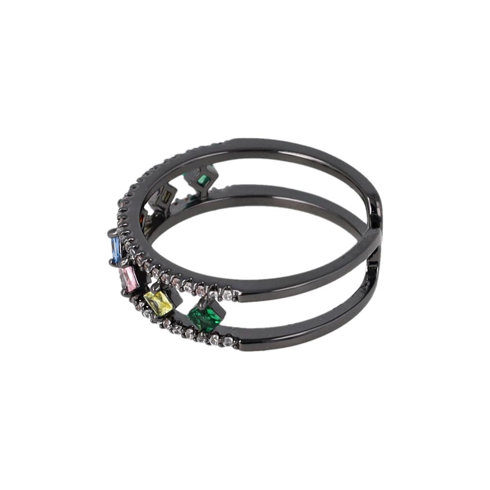 Multi Stone Double Row Ring