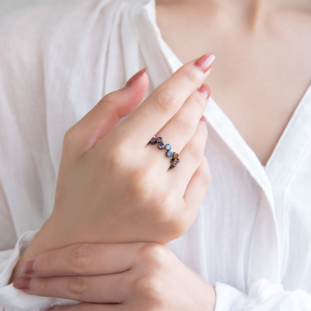 Multi Stone Bubble Ring