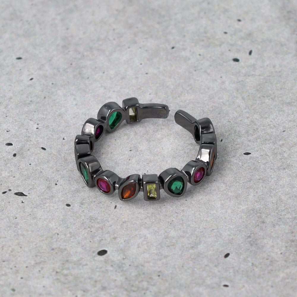 Multi Stone Bezel Ring
