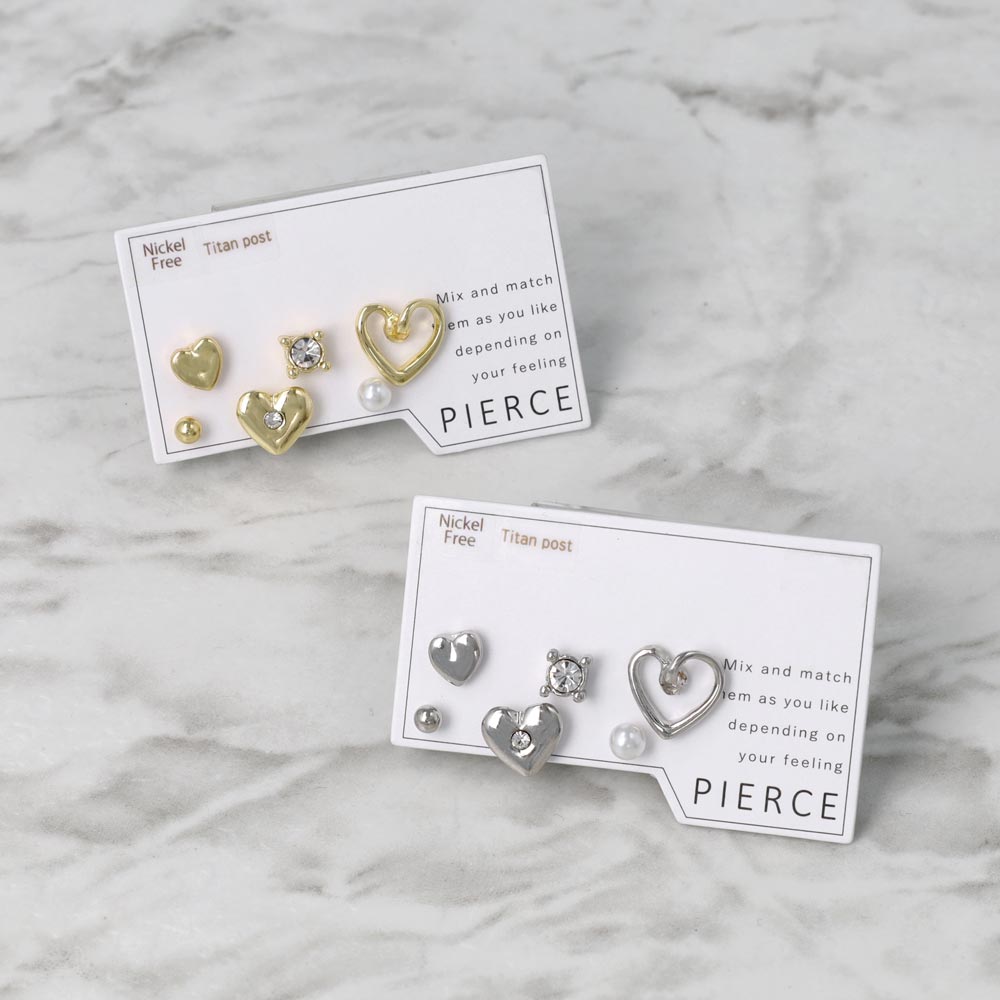 Mixed Heart Stud Pack
