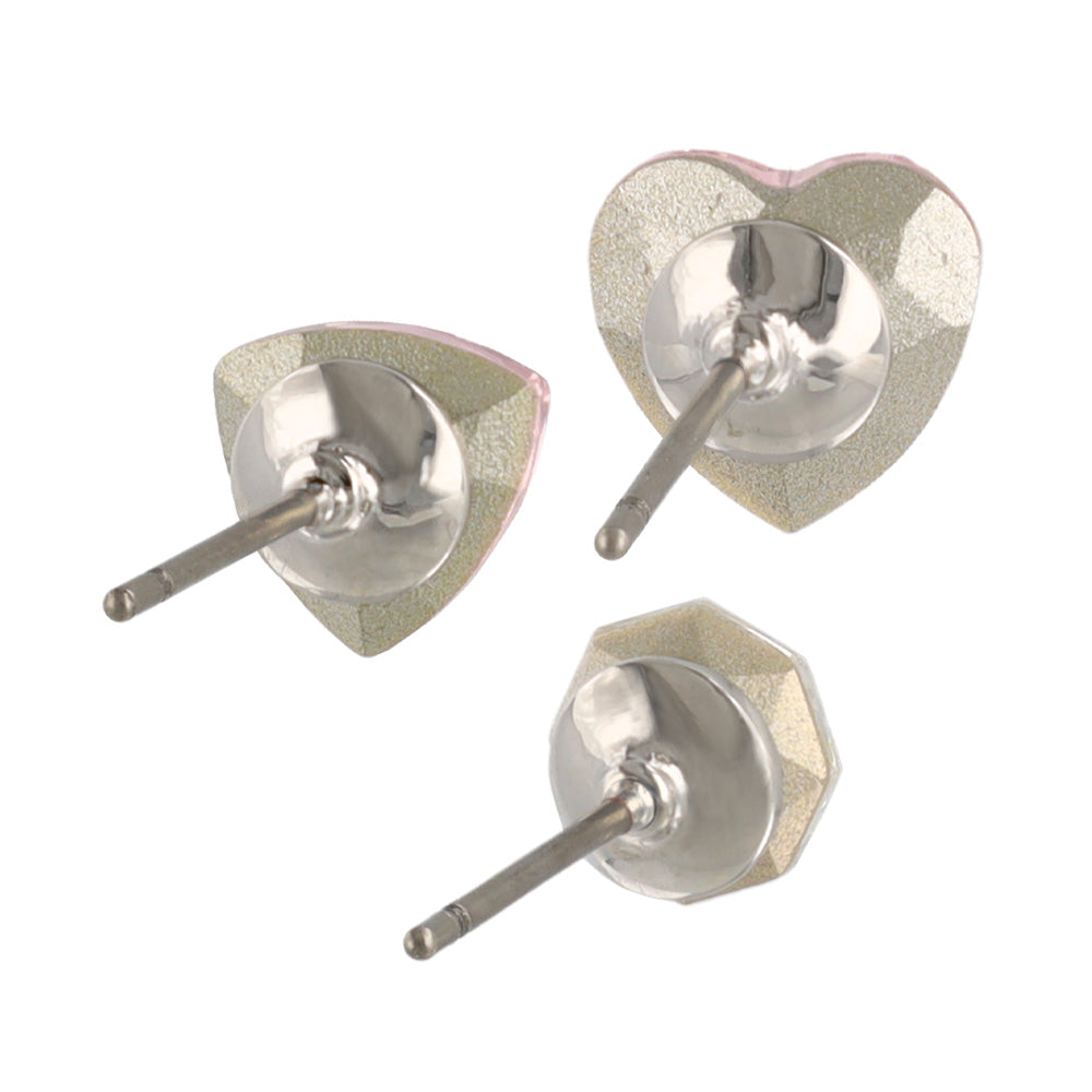 Faceted Heart Earring Set