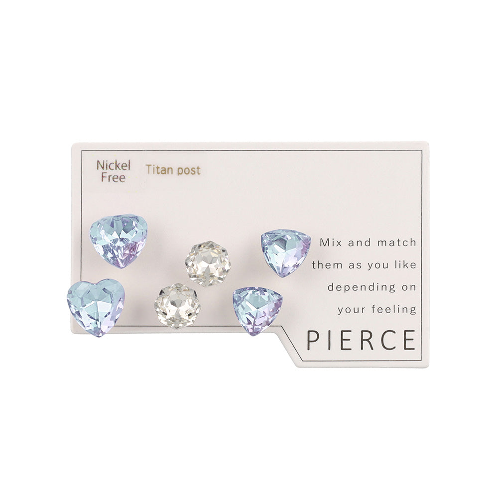 Faceted Heart Earring Set