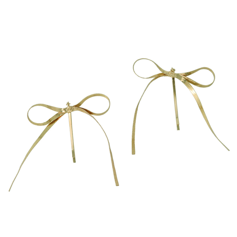 Skinny Metal Bow Hairpin Set