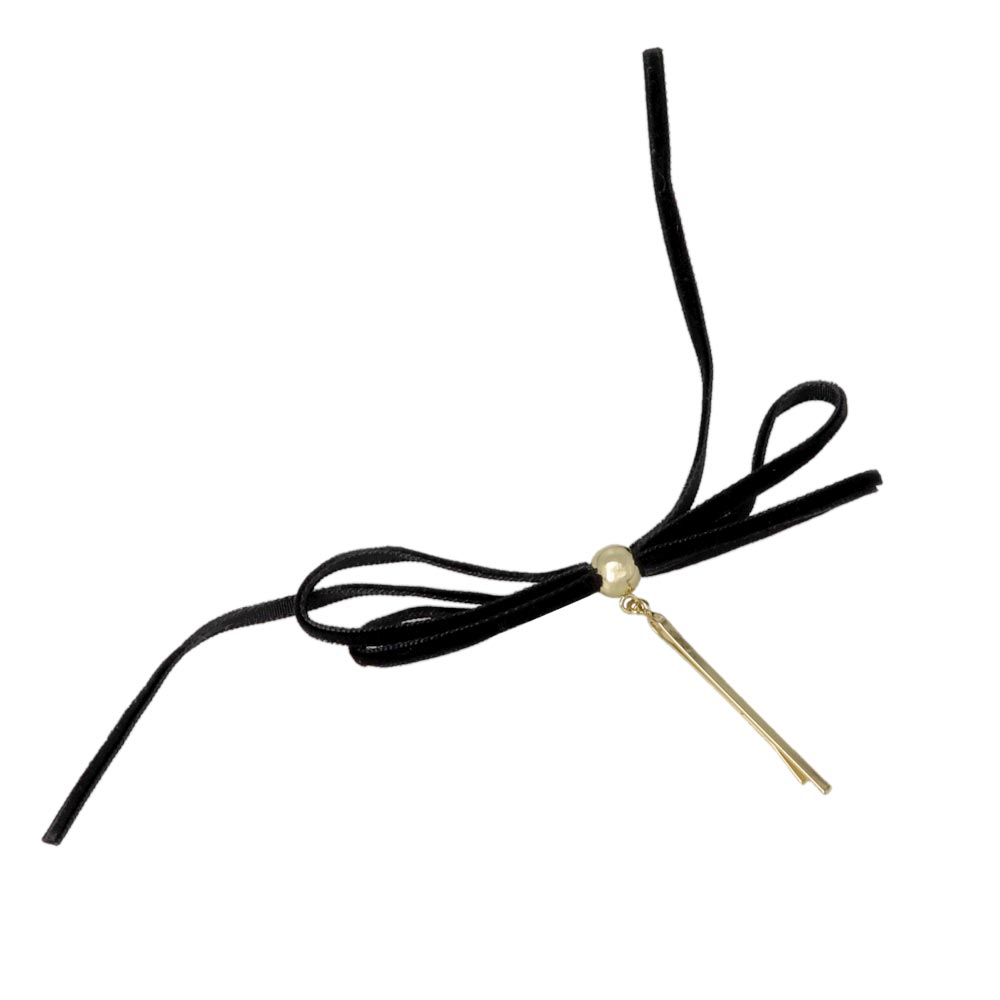 Skinny Black Bow Hairpin Set