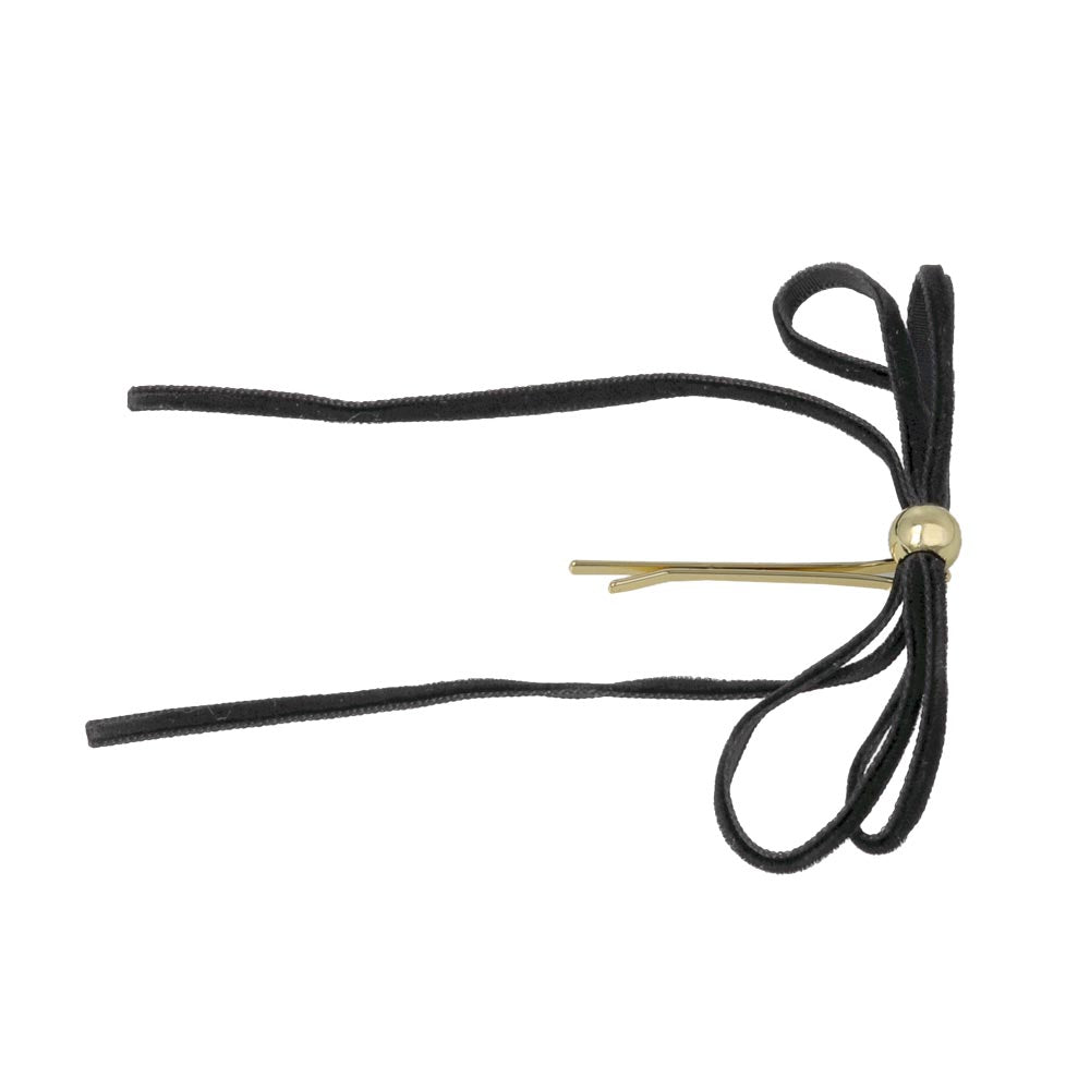 Skinny Black Bow Hairpin Set