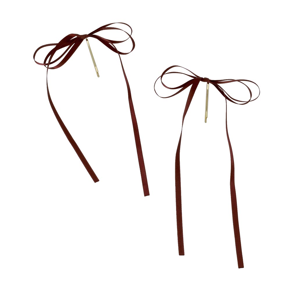 Skinny Satin Bow Hairpin Set