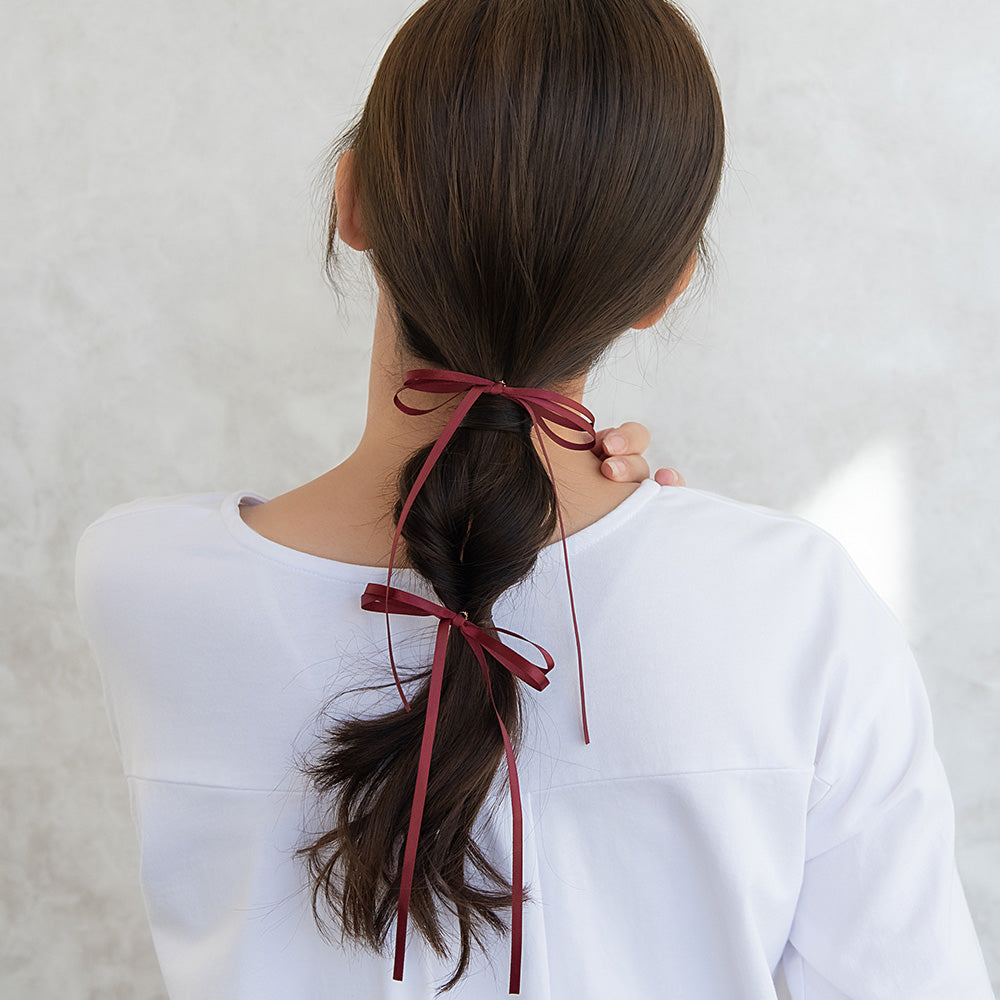 Skinny Satin Bow Hairpin Set