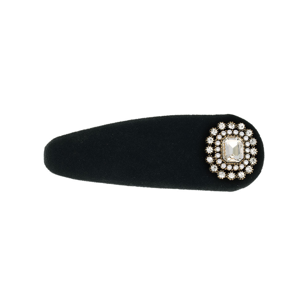 Crystal Embellished Velvet Snap Clip