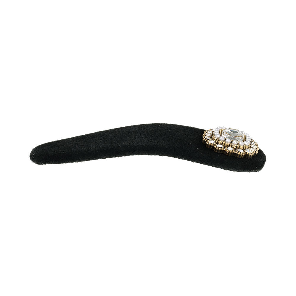 Crystal Embellished Velvet Snap Clip