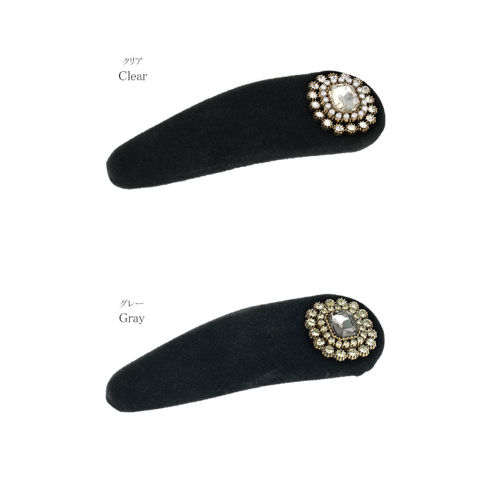 Crystal Embellished Velvet Snap Clip
