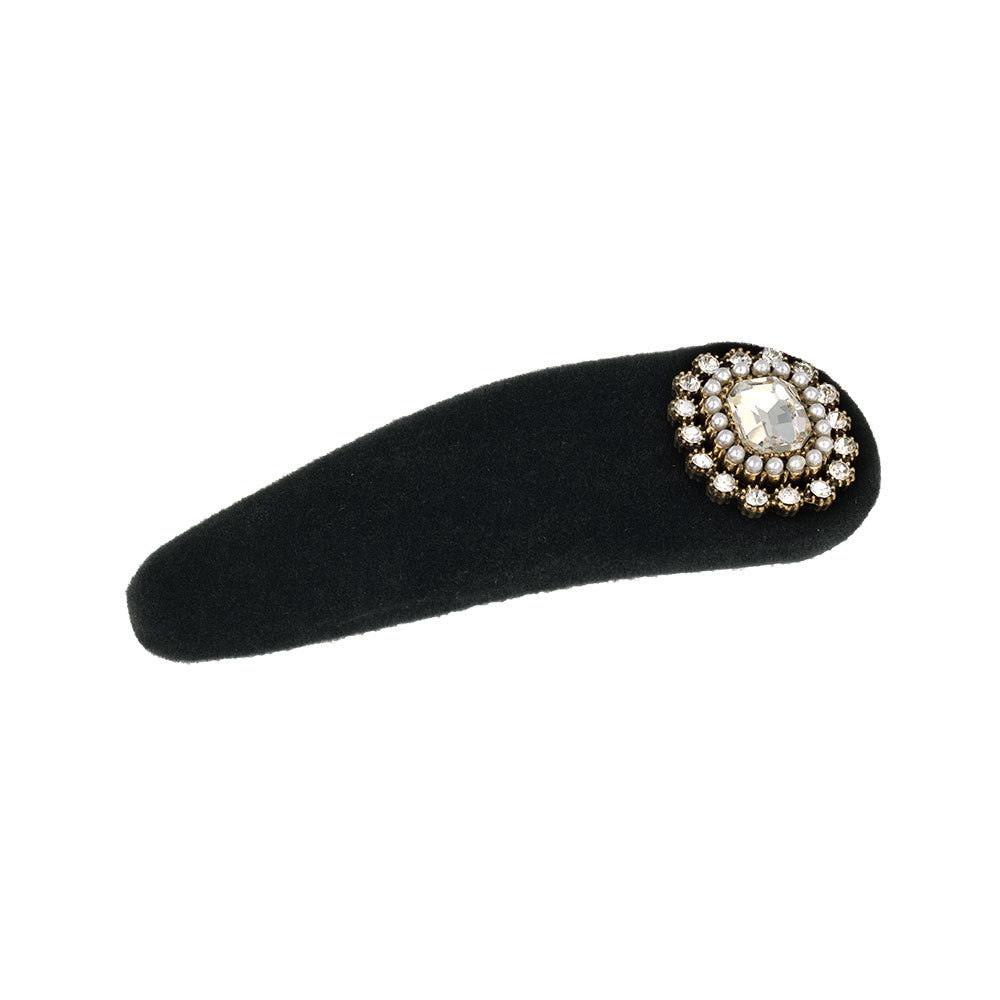 Crystal Embellished Velvet Snap Clip