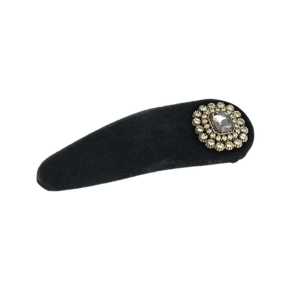 Crystal Embellished Velvet Snap Clip