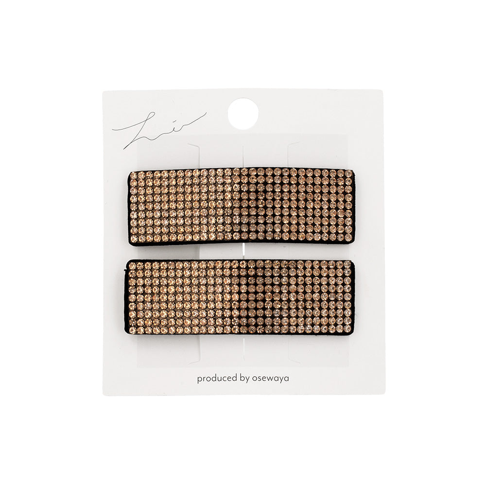 Pave Rectangle Snap Clip Set