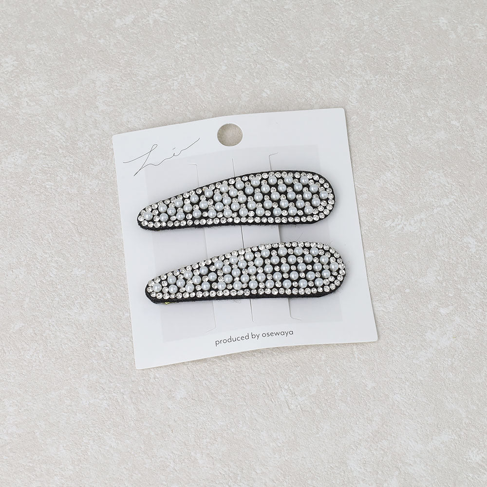 Pearl and Stone Snap Clip Set