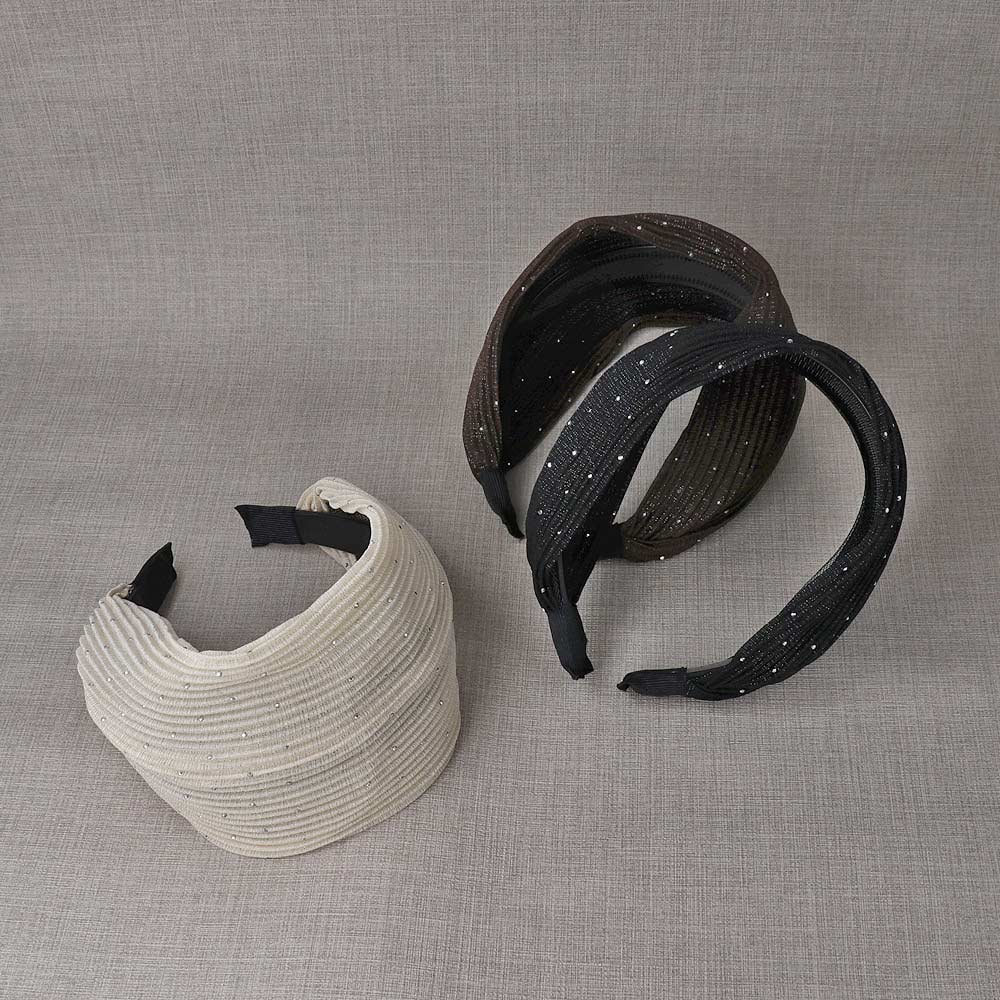 Encrusted Wide Plisse Headband
