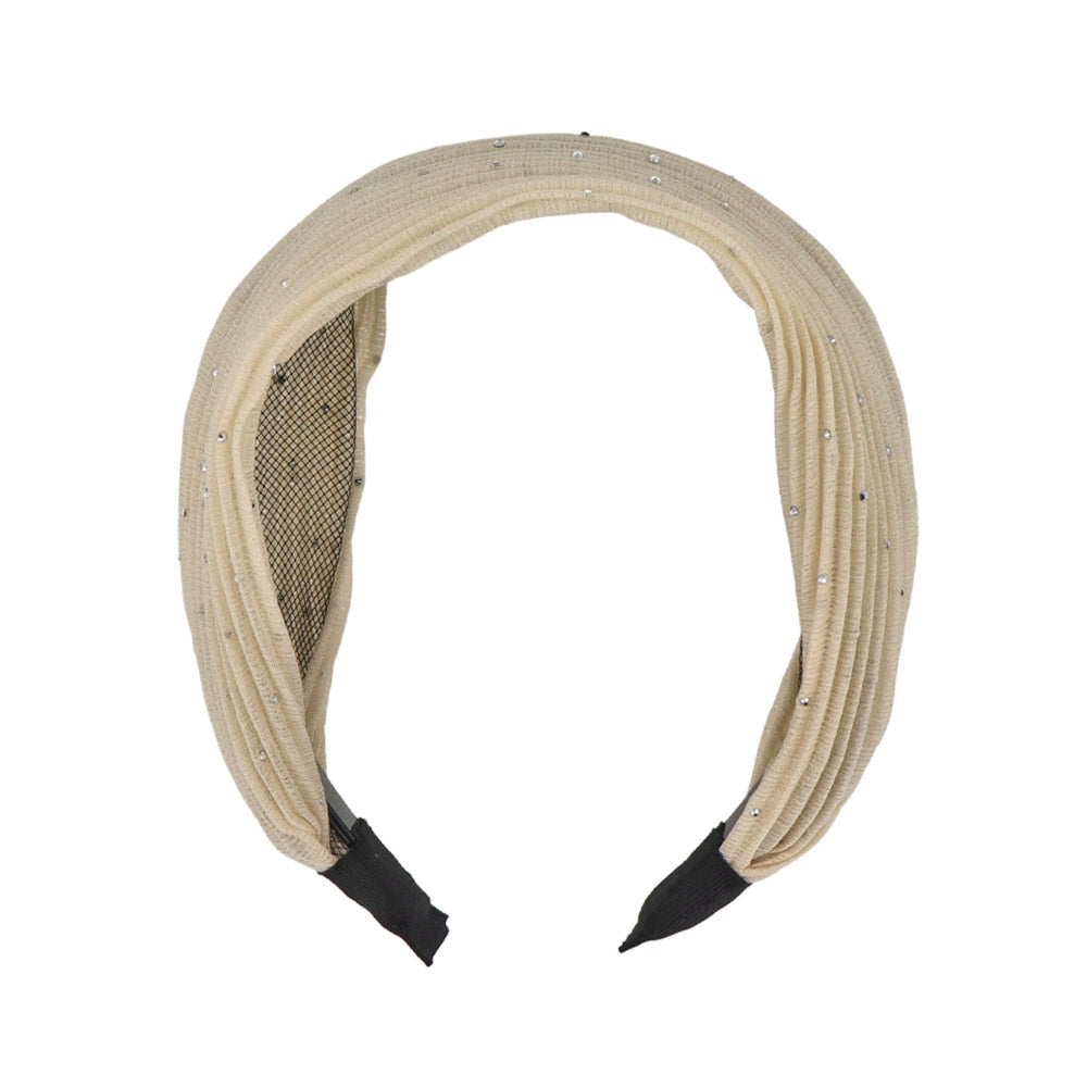 Encrusted Wide Plisse Headband