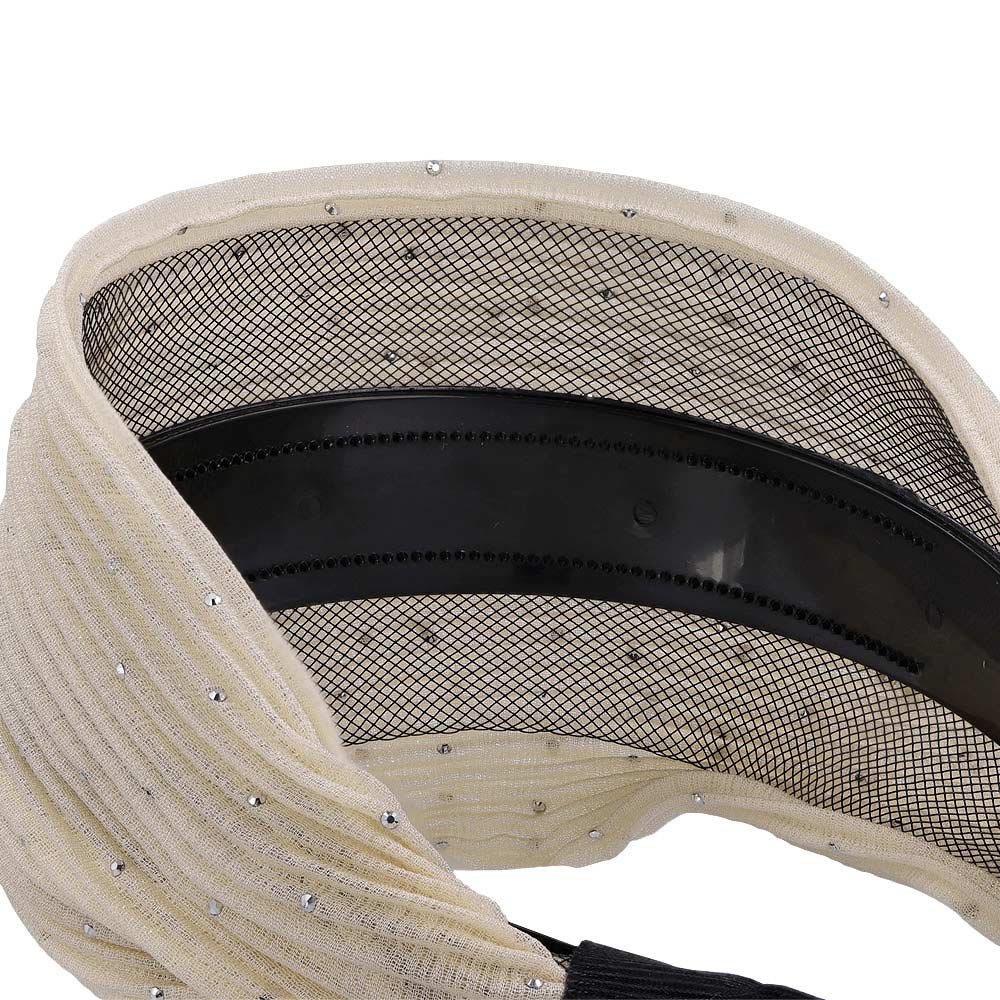 Encrusted Wide Plisse Headband