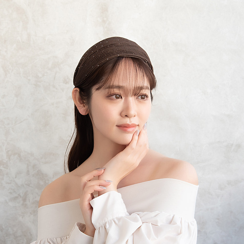 Encrusted Wide Plisse Headband