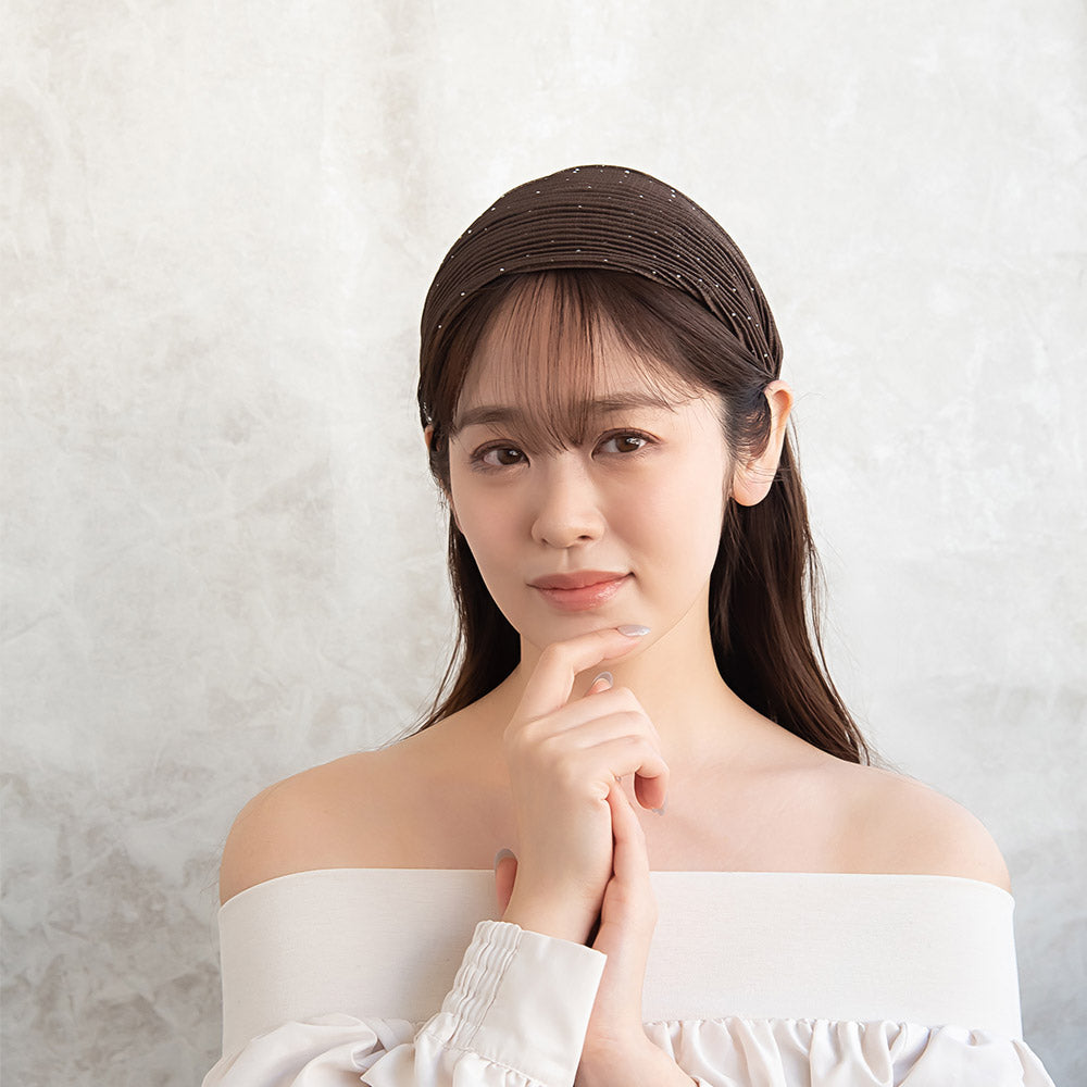 Encrusted Wide Plisse Headband